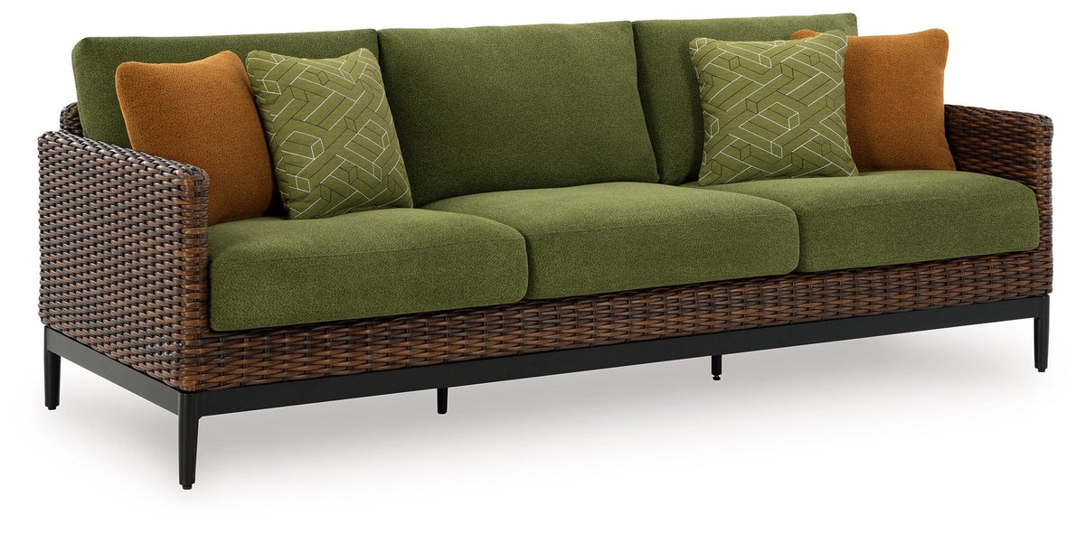 Horizon Hall - Sofa With Cushion - Brown / Green by Unique Piece Furniture