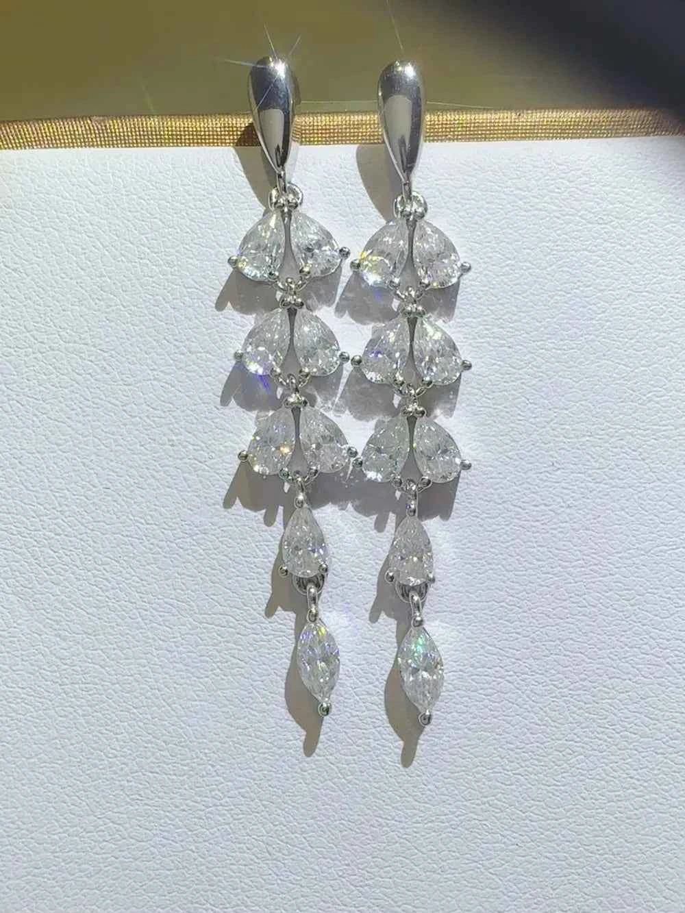 6 Carat Moissanite 925 Sterling Silver Bar Earrings by Wild and Free Boutique
