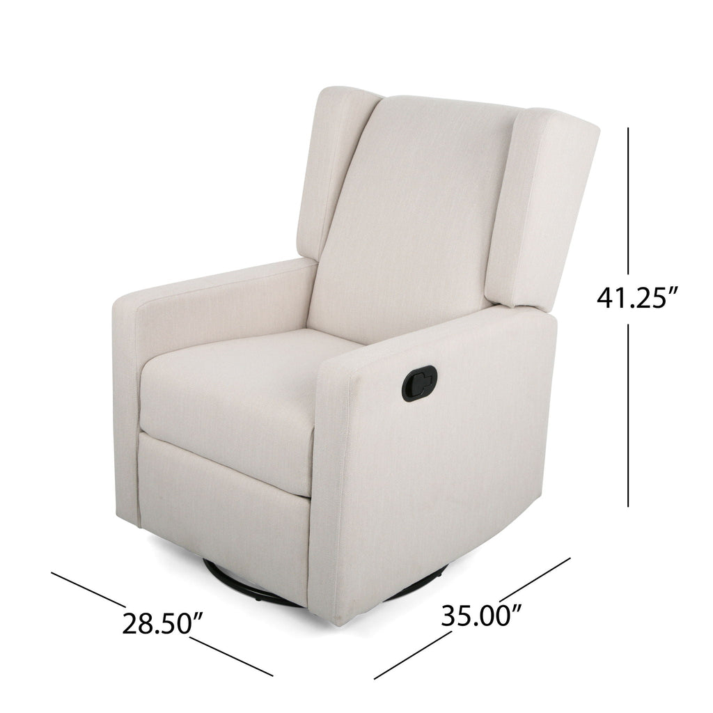 Landau Contemporary Fabric Upholstered Swivel Recliner by Unique Piece Furniture