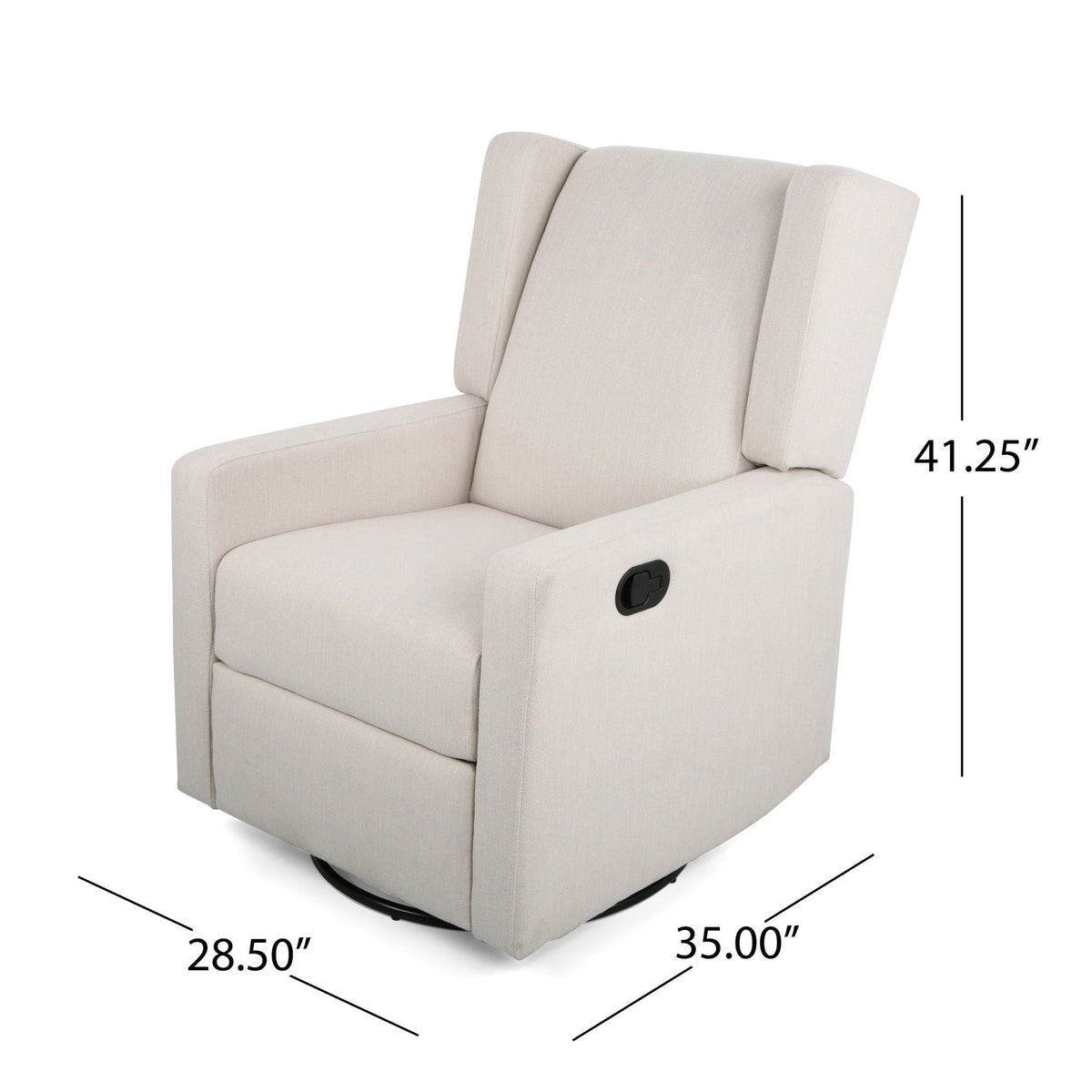Landau Contemporary Fabric Upholstered Swivel Recliner by Unique Piece Furniture