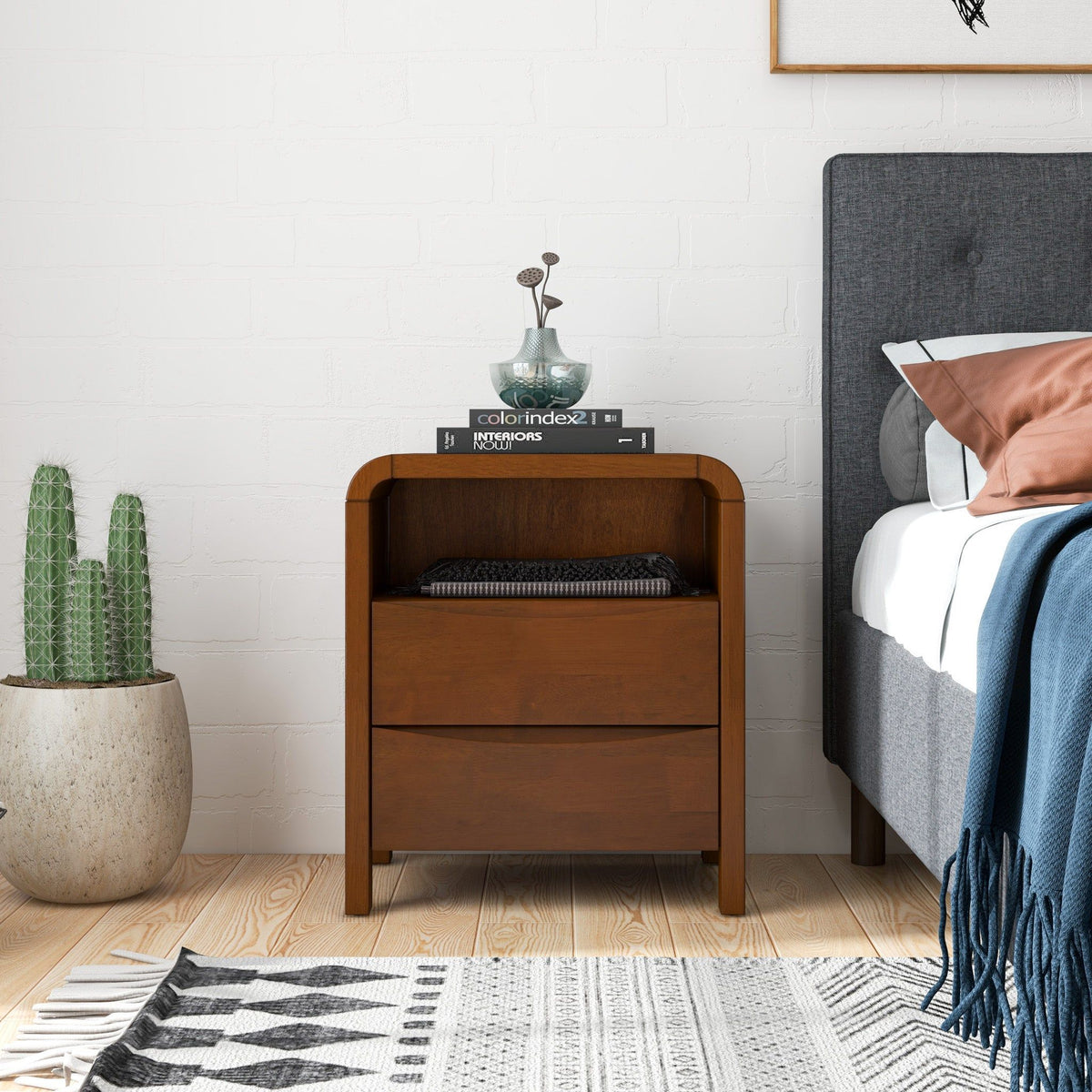 Lionel - Nightstand 2 Drawer - Brown by Unique Piece Furniture