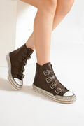 Beast Fashion Multi-Buckle Straps Studded Platform Sneakers by Wild and Free Boutique