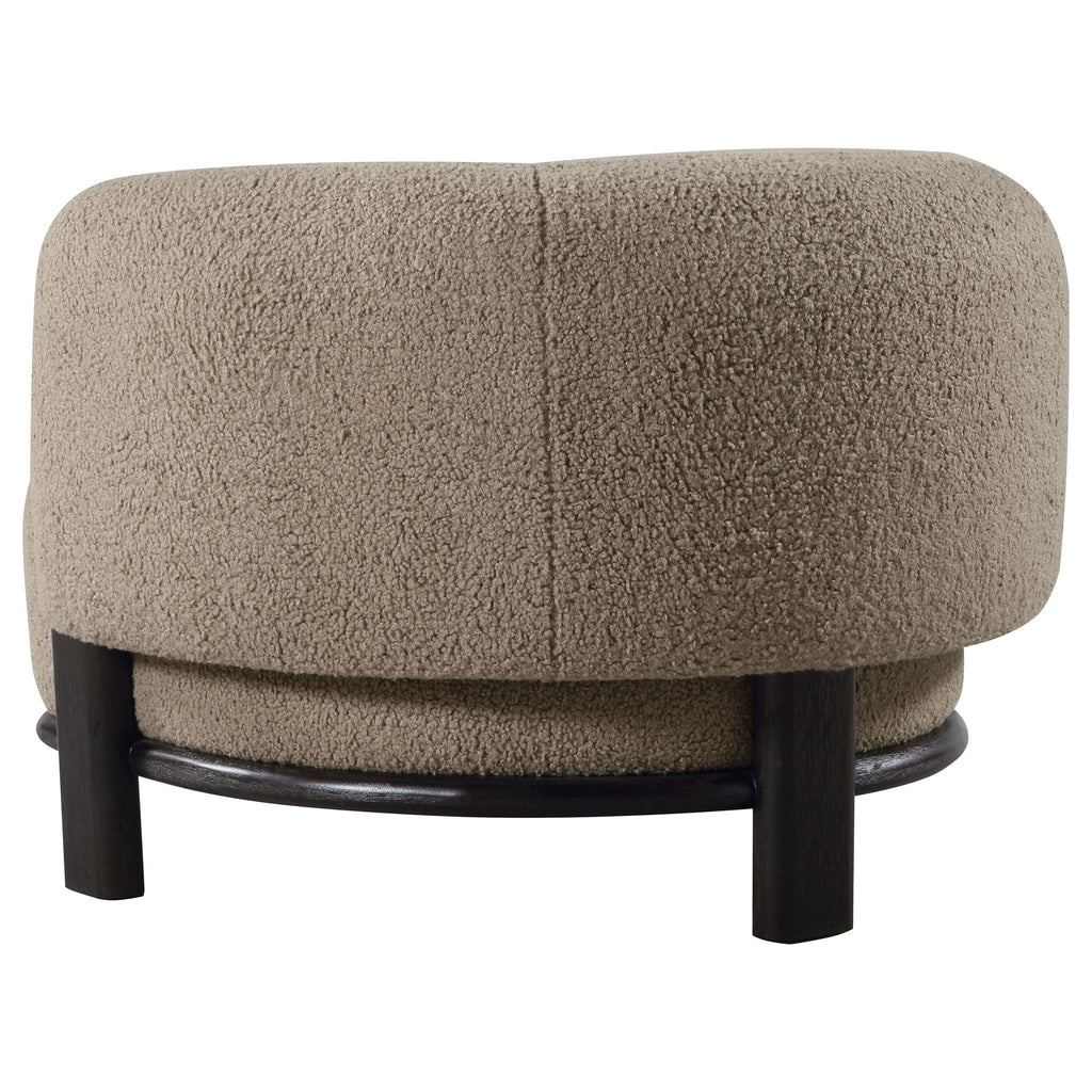 Lawler Upholstered Barrel Back Accent Chair Brown and Black by Unique Piece Furniture