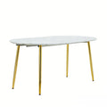 Extendable Oval Dining Table - White Marble by Unique Piece Furniture