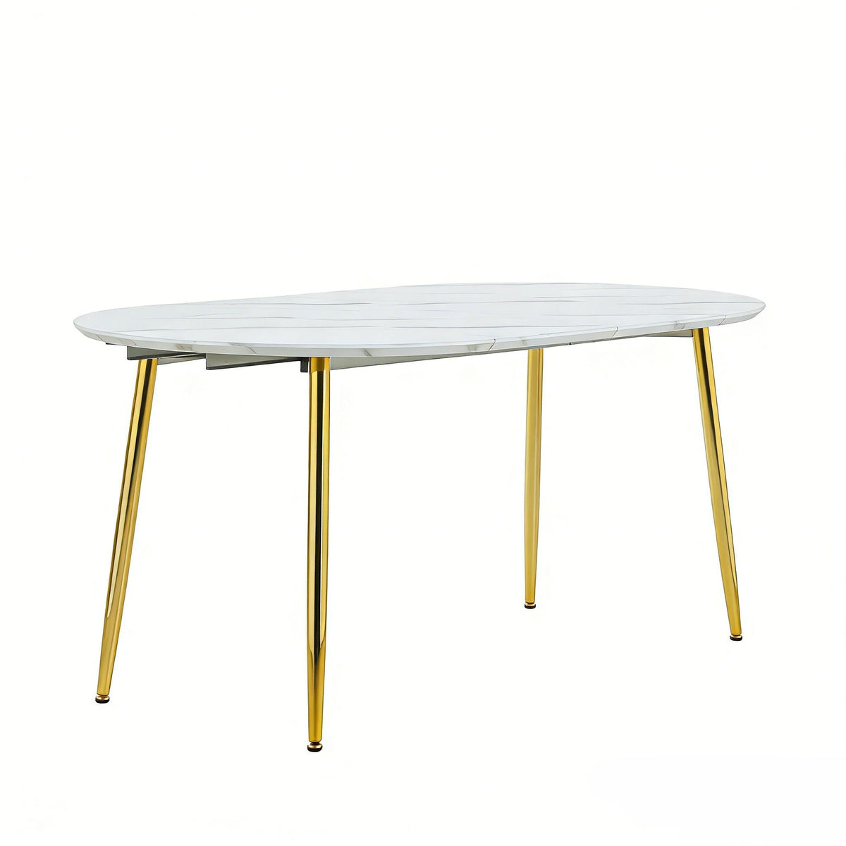 Extendable Oval Dining Table - White Marble by Unique Piece Furniture
