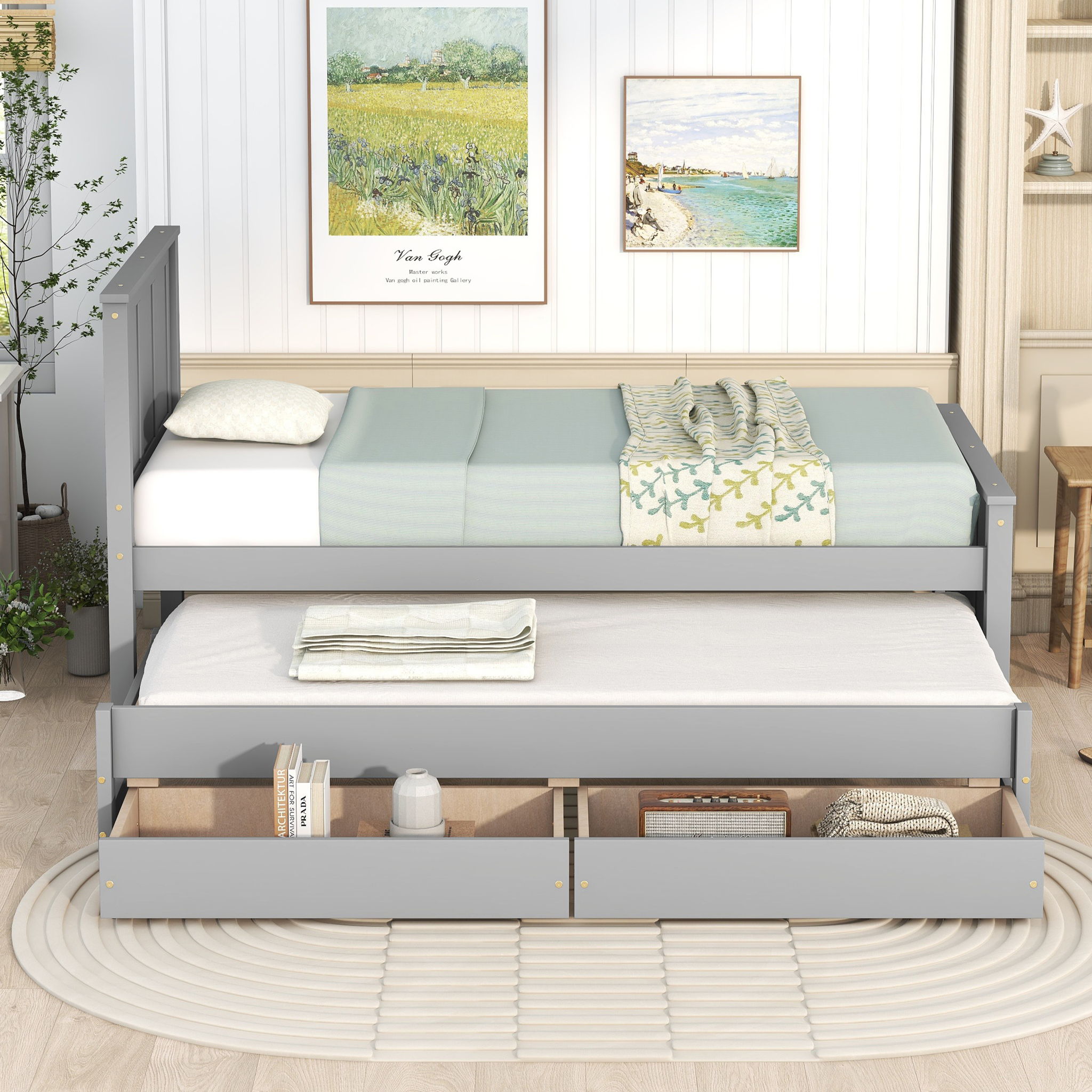 Platform Bed With Trundle And Drawers by Unique Piece Furniture