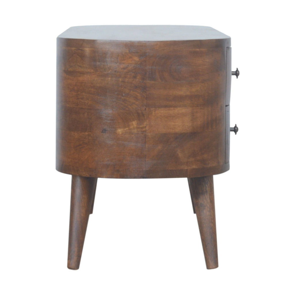 Solid Wood Rounded Entertainment Unit by Unique Piece Furniture