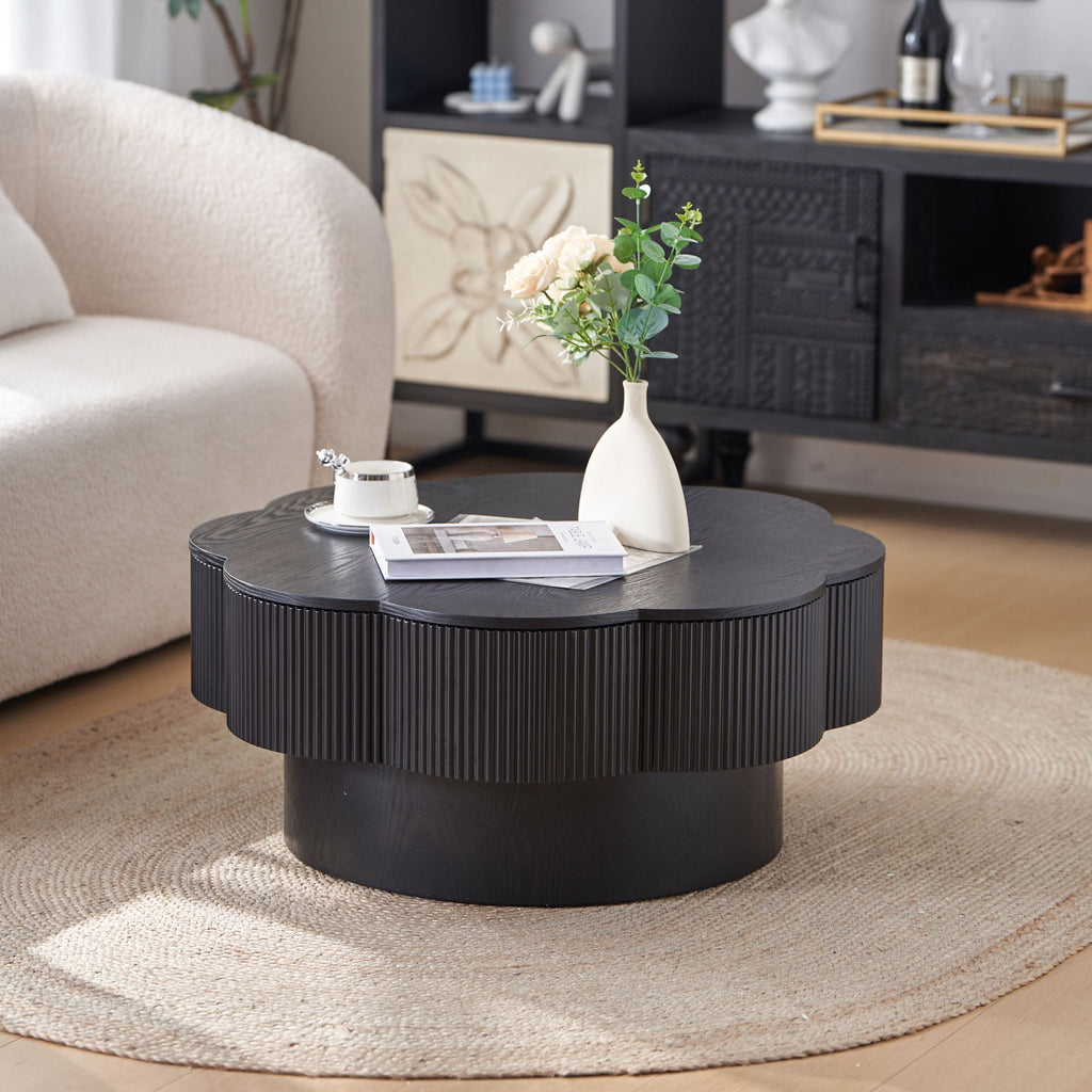 Modern Plum Blossom Shaped Coffee Table With Storage by Unique Piece Furniture