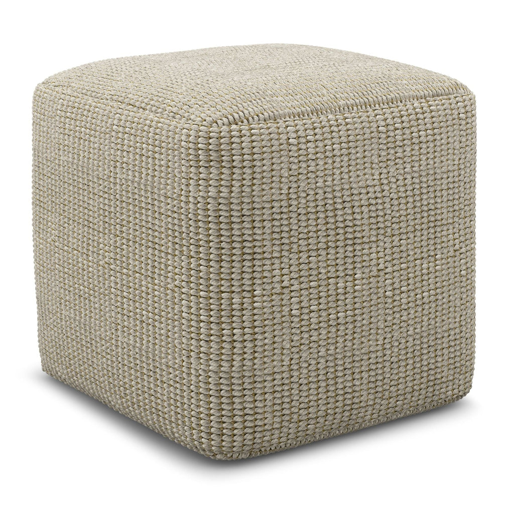 Zelma - Square Woven Outdoor / Indoor Pouf - Cream / Natural by Unique Piece Furniture