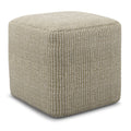 Zelma - Square Woven Outdoor / Indoor Pouf - Cream / Natural by Unique Piece Furniture