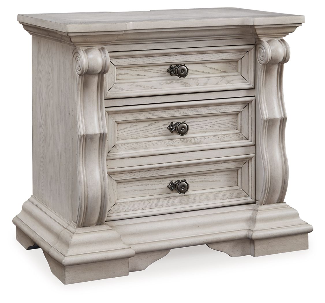 Bruchandi - Three Drawer Night Stand - Antique White by Unique Piece Furniture