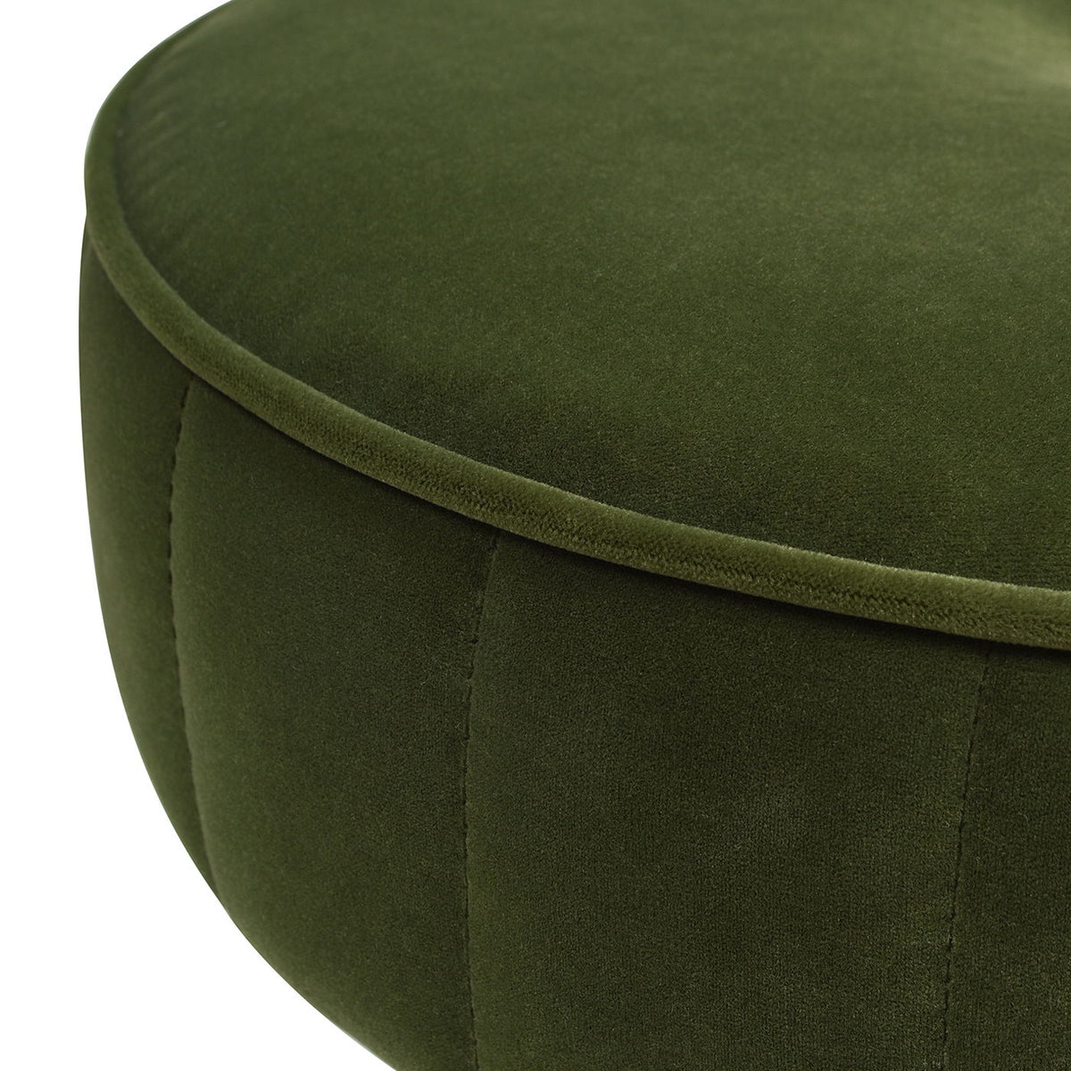 Riley - Round Footstool Ottoman - Olive Green by Unique Piece Furniture