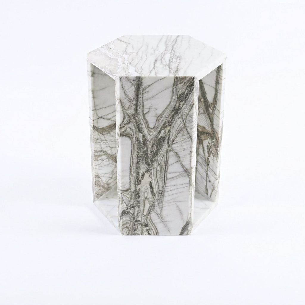 Modern Minimalist Hexagon Side Table by Unique Piece Furniture