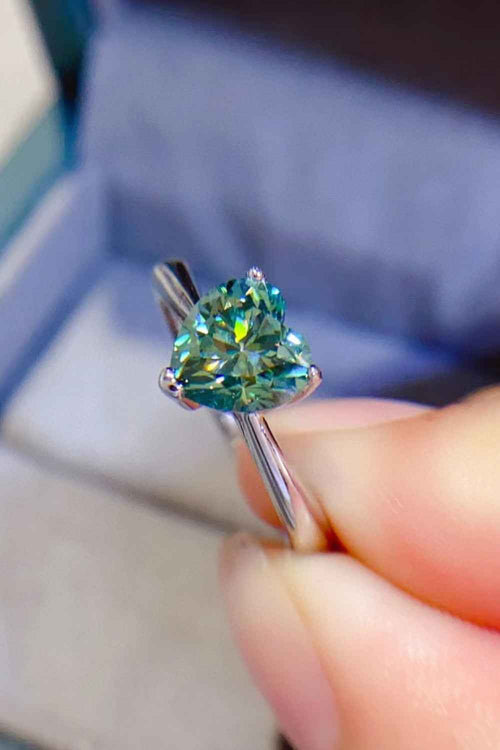 1 Carat Moissanite Heart 925 Sterling Silver Ring by Wild and Free Boutique