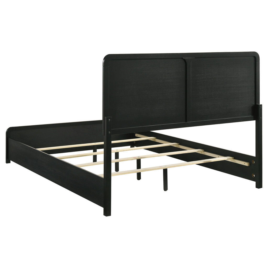 Cavelle 51-inch Upholstered Eastern King Panel Bed Black by Unique Piece Furniture