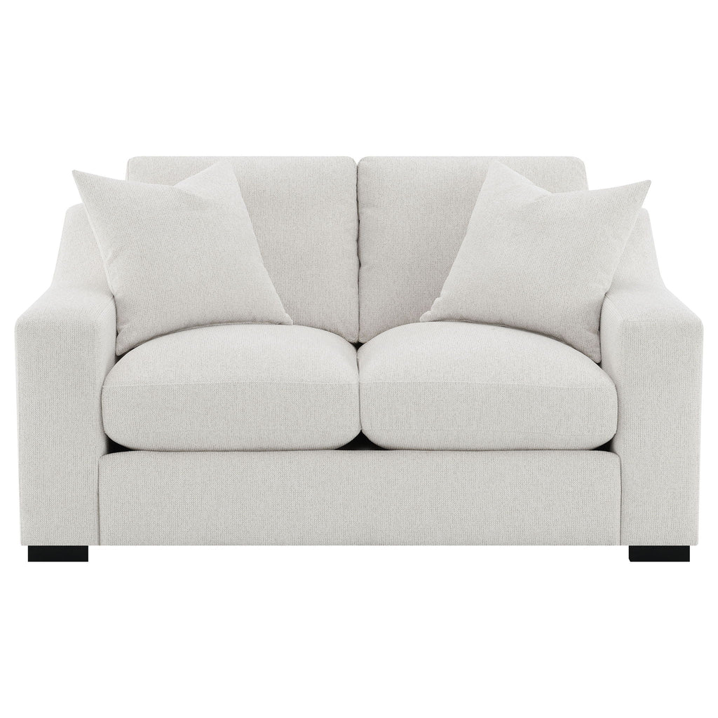 Ashlyn Fabric Upholstered Track Arm Loveseat Sand by Unique Piece Furniture