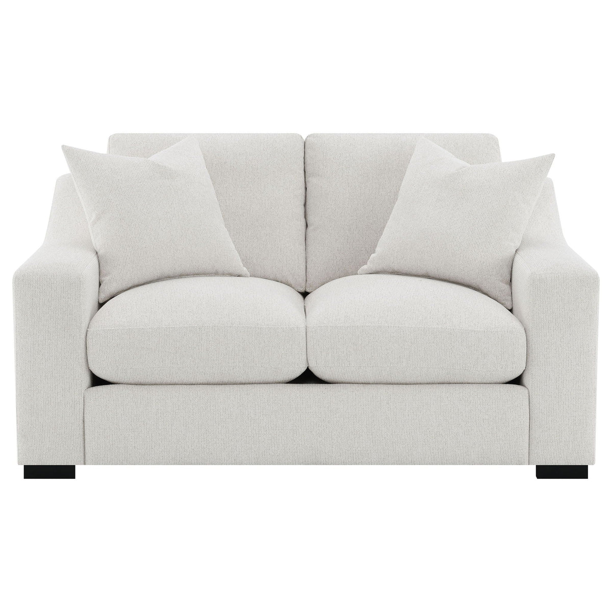 Ashlyn Fabric Upholstered Track Arm Loveseat Sand by Unique Piece Furniture
