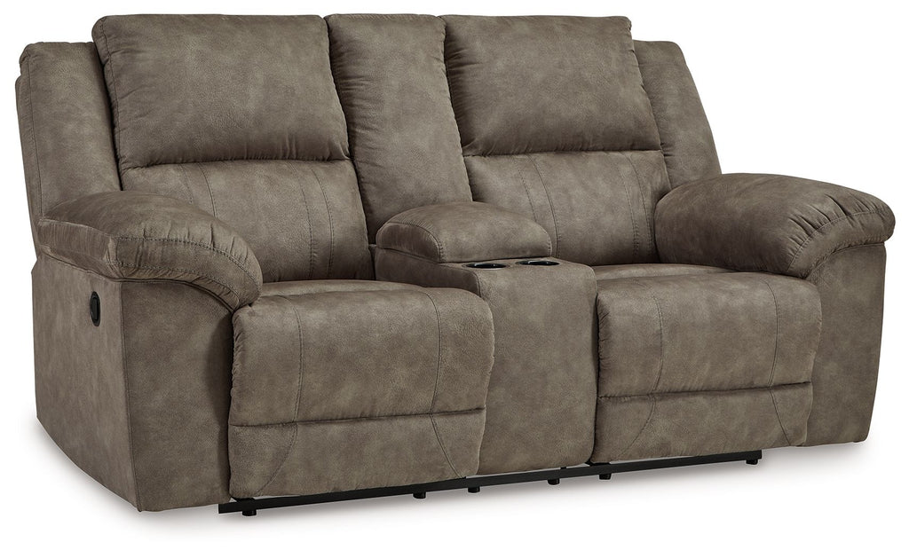 Laresview - Dbl Reclining Loveseat with Console - Fossil by Unique Piece Furniture