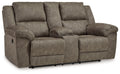 Laresview - Dbl Reclining Loveseat with Console - Fossil by Unique Piece Furniture