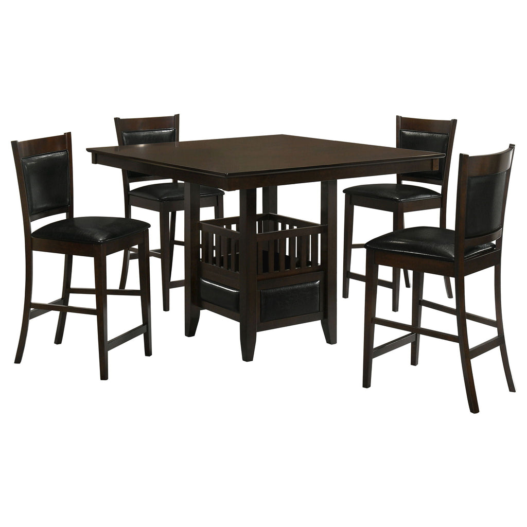 Jaden 5-piece Square Counter Height Dining Set Espresso by Unique Piece Furniture