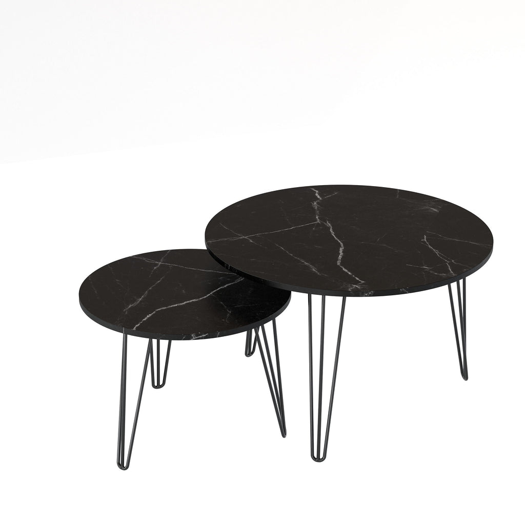 Round Nesting Coffee Table For Living Room (Set of 2) by Unique Piece Furniture