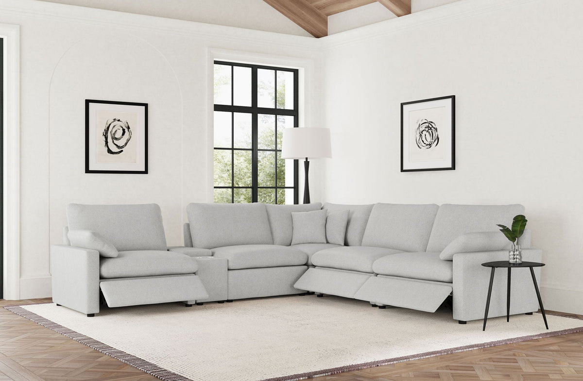 Collins 6-piece Modular Power Reclining Sectional Grey by Unique Piece Furniture