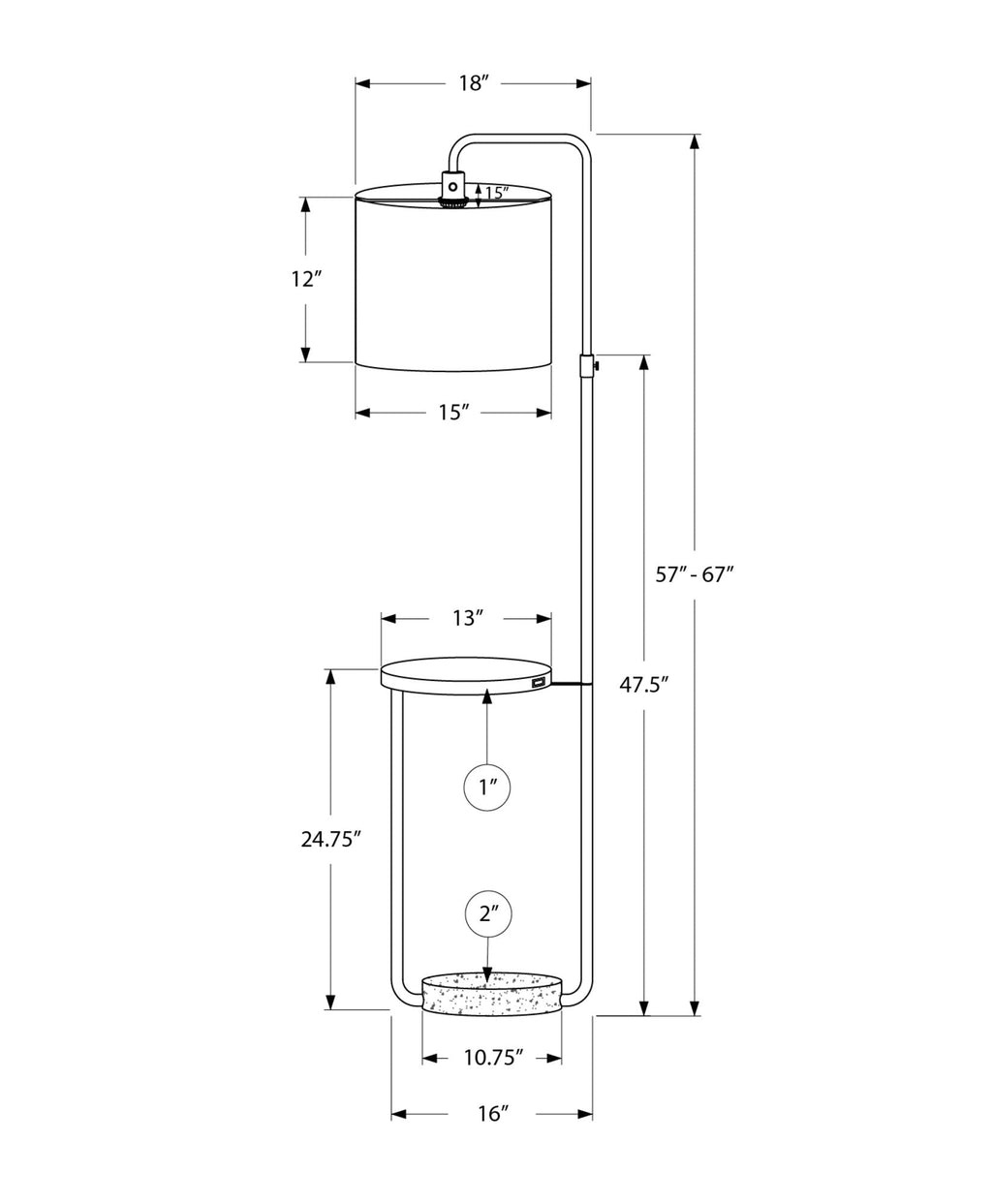 Floor Lamp Usb Port Included Lighting by Unique Piece Furniture