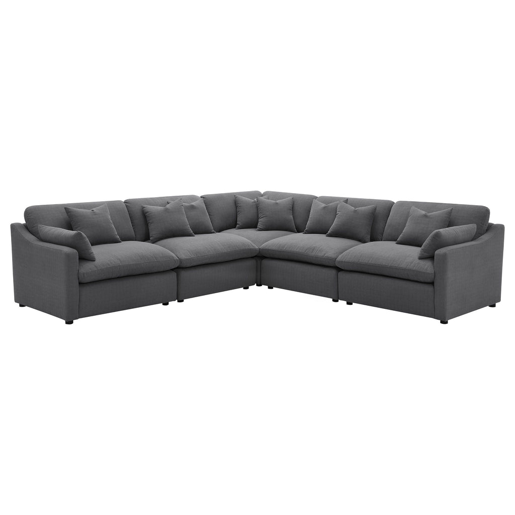 Hobson 5-piece Upholstered Modular Sectional Sofa Charcoal by Unique Piece Furniture