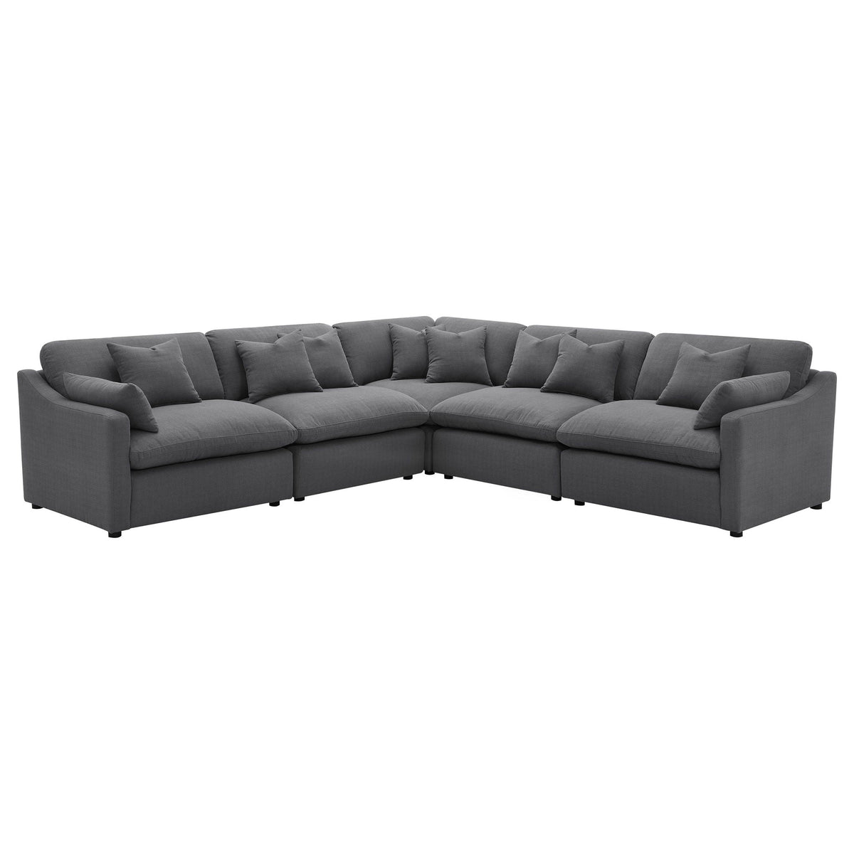 Hobson 5-piece Upholstered Modular Sectional Sofa Charcoal by Unique Piece Furniture