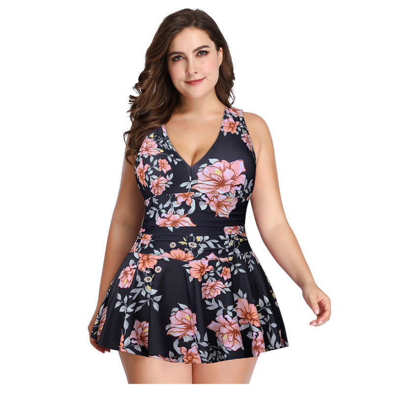 European And American Print Split Skirt Hot Spring Swimsuit by Wild and Free Boutique