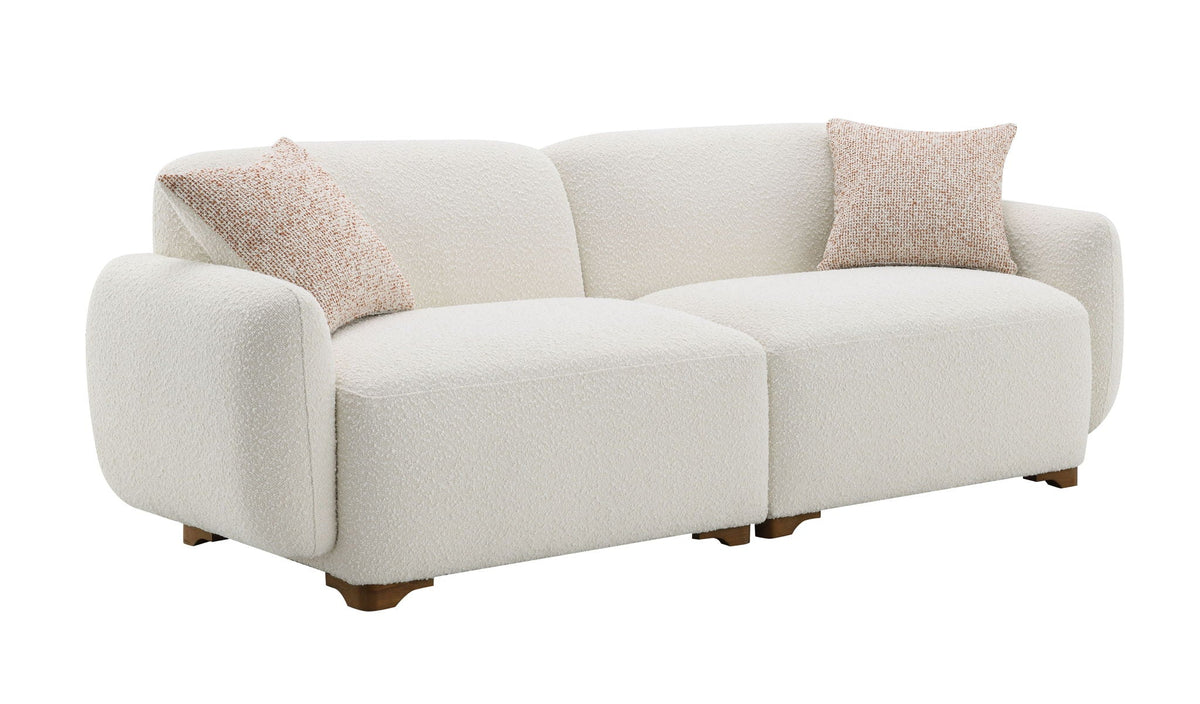 Darius - Boucle Sofa With 2 Toss Pillows - Beige by Unique Piece Furniture
