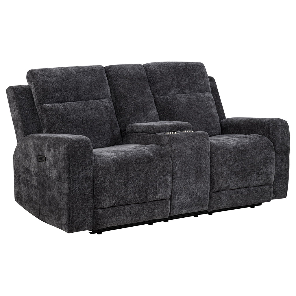 Kennett Chenille Upholstered Power Reclining Loveseat Grey by Unique Piece Furniture