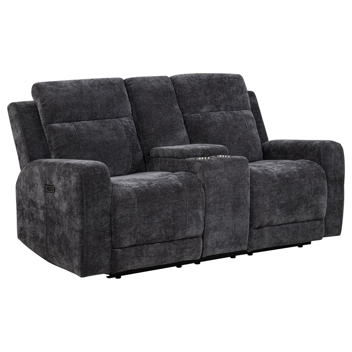 Kennett Chenille Upholstered Power Reclining Loveseat Grey by Unique Piece Furniture