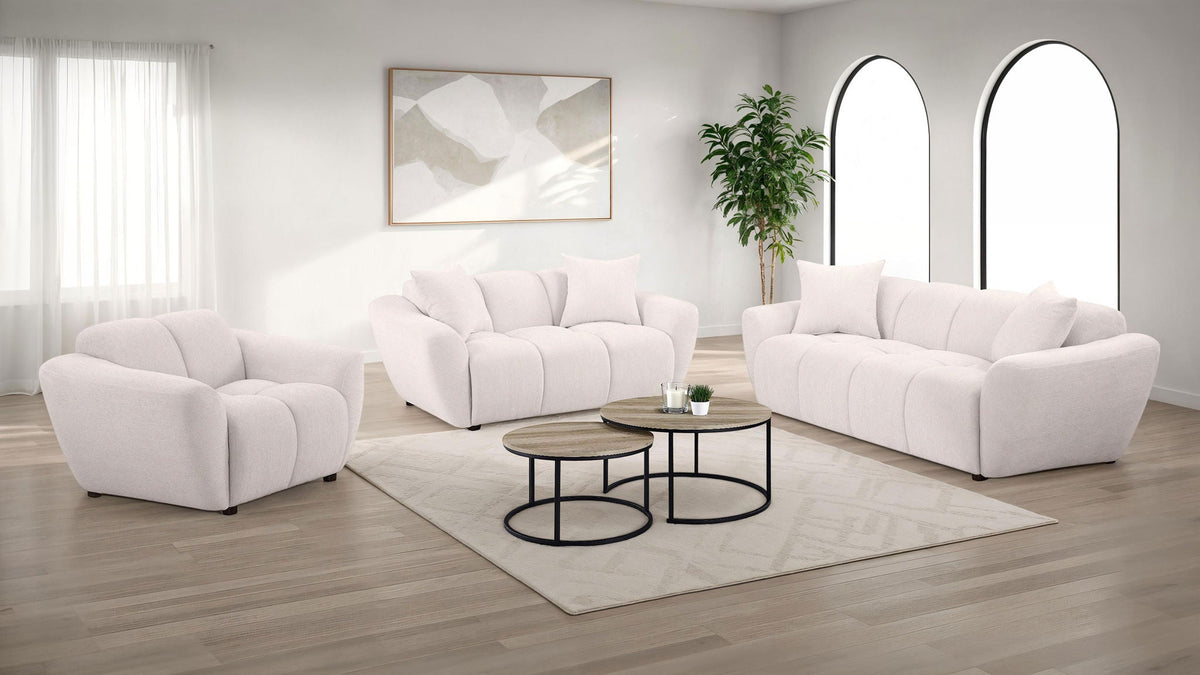 Destino 3-piece Chenille Splayed Arm Sofa Set Greige by Unique Piece Furniture