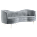 Sophia Upholstered Channel Tufted Sofa Grey by Unique Piece Furniture