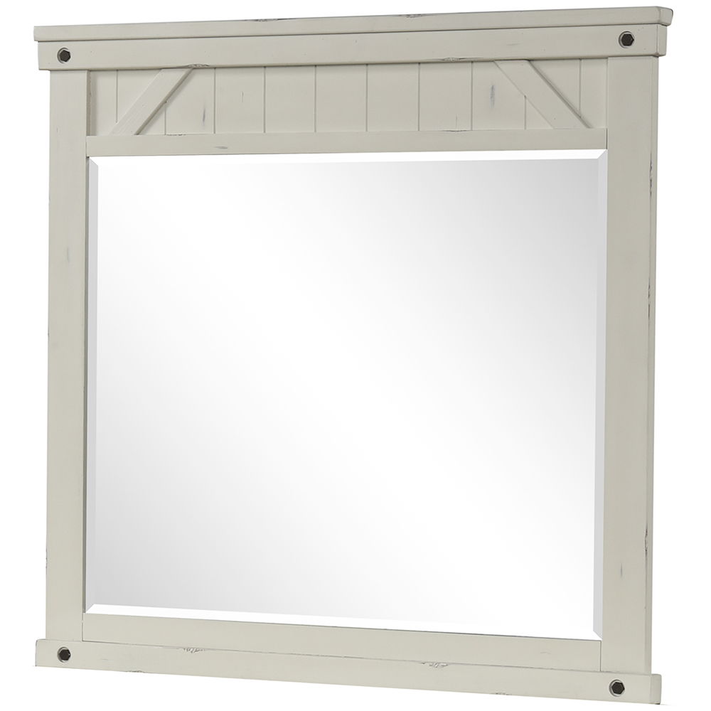 Industrial Farmhouse Mirror - White by Unique Piece Furniture