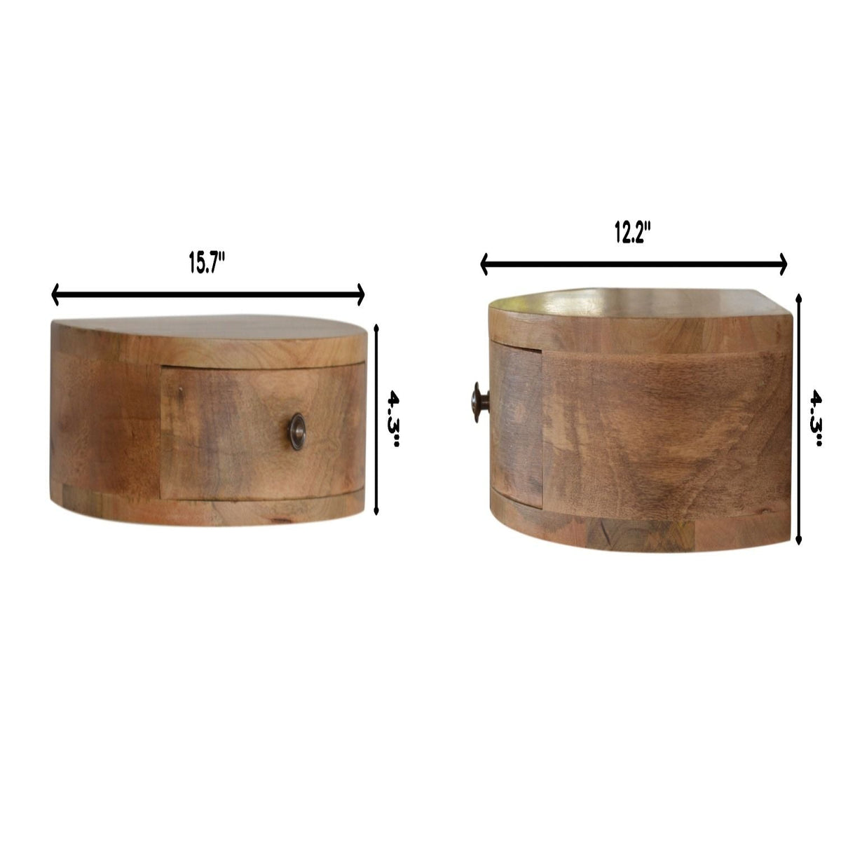 Wall Mounted Rounded Nightstand - Oak by Unique Piece Furniture
