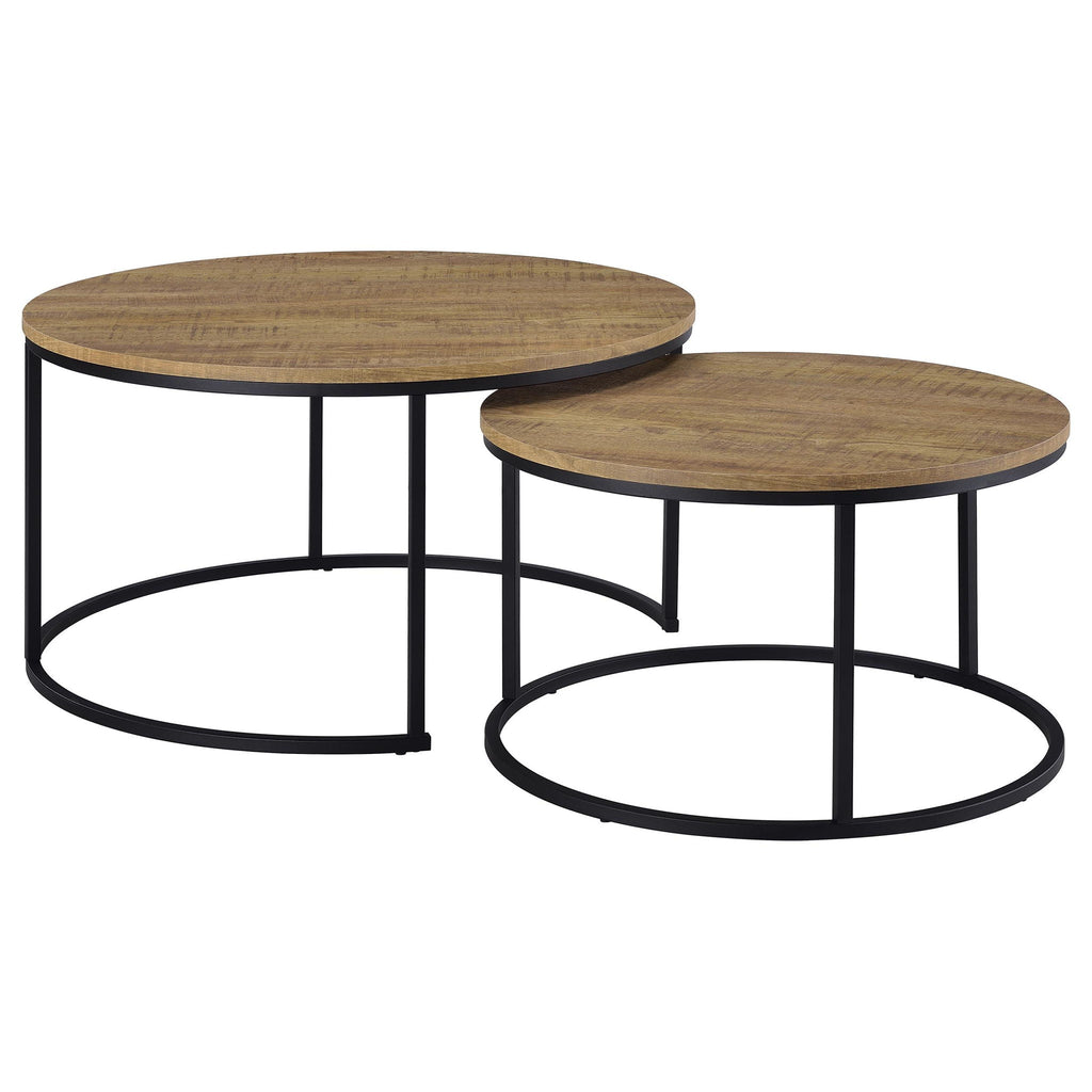 Lainey 2-piece Round Nesting Coffee Table Mango by Unique Piece Furniture
