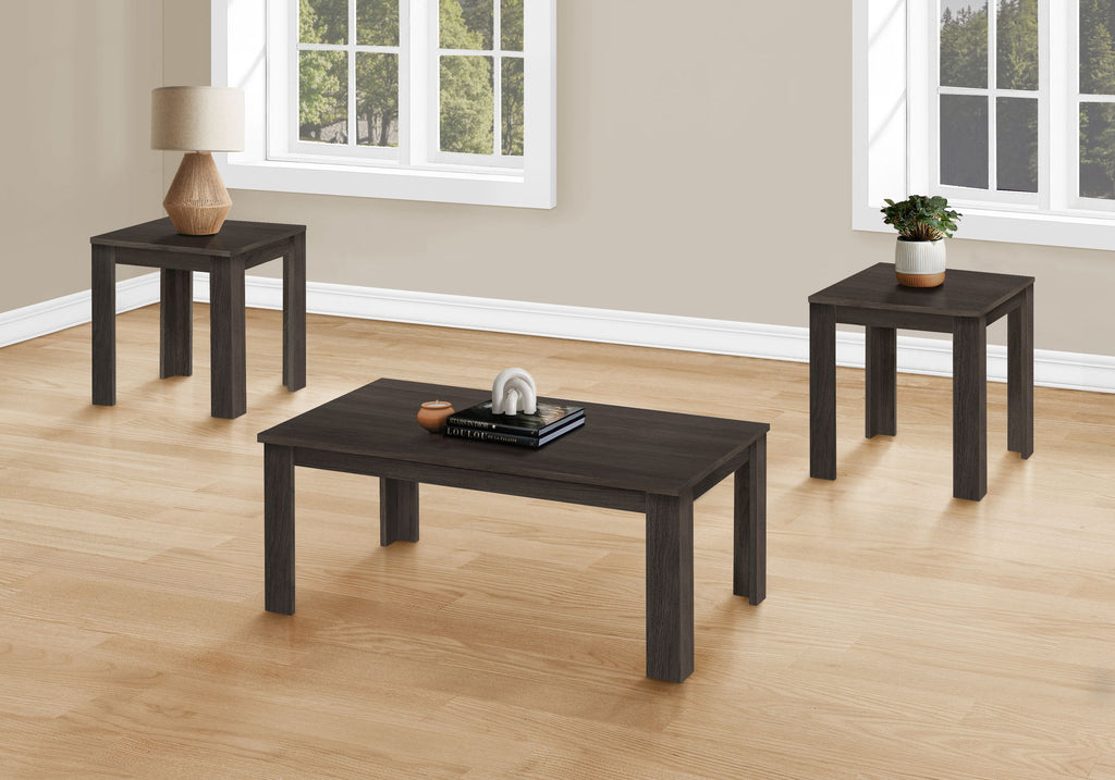 Table Set, Coffee, End, Side, Accent For Living Room, Transitional (Set of 3) - Oak by Unique Piece Furniture