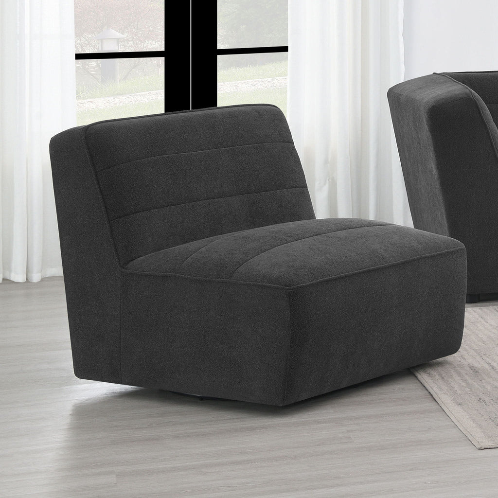 Sunny Upholstered Armless Chair Dark Charcoal by Unique Piece Furniture