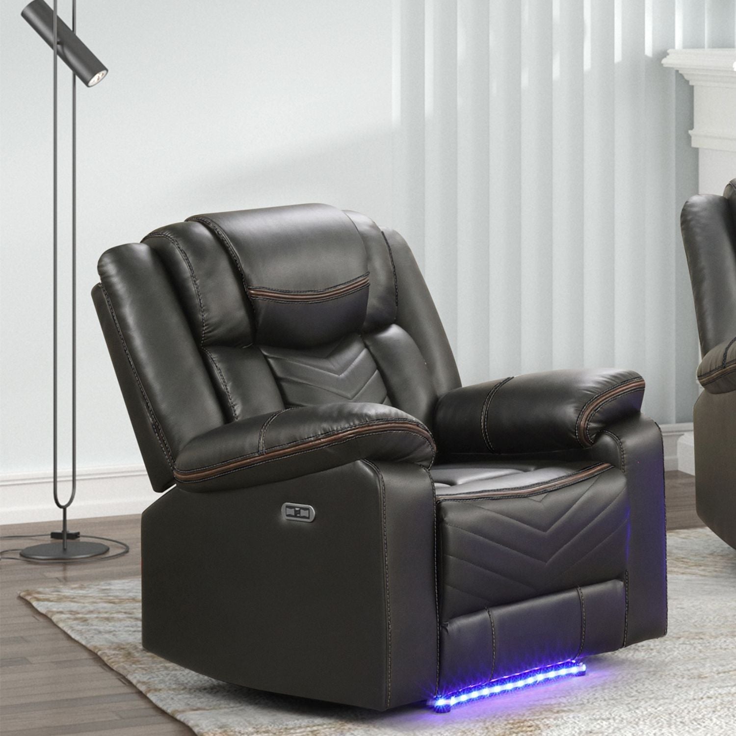 Challenger - LED Power Recliner Chair by Unique Piece Furniture