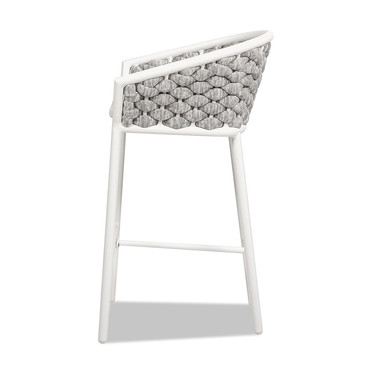 Rowan - Rope Barrel Low Back Patio Counter Stool (Set of 2) - Optic White by Unique Piece Furniture