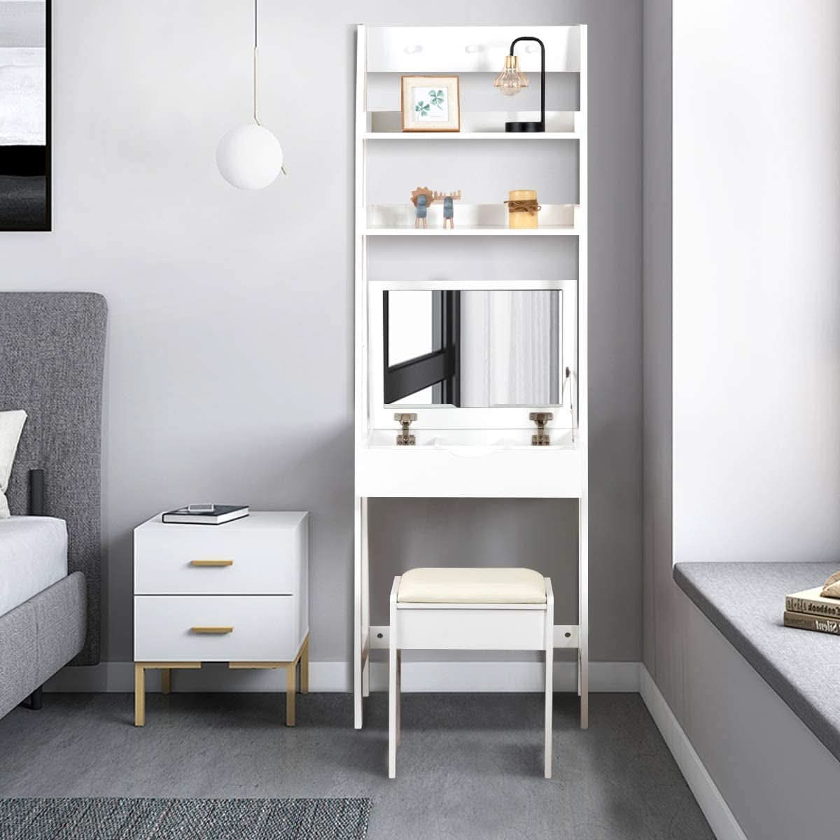 3 In 1 Vanity Table With Flip Top Mirror Makeup Desk by ShipItFurniture