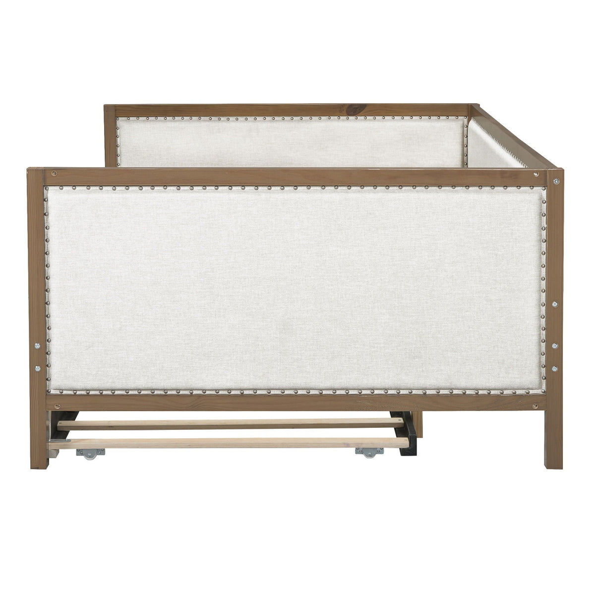 Full Size Daybed With Trundle And Nailhead Decoration - Wood by Unique Piece Furniture
