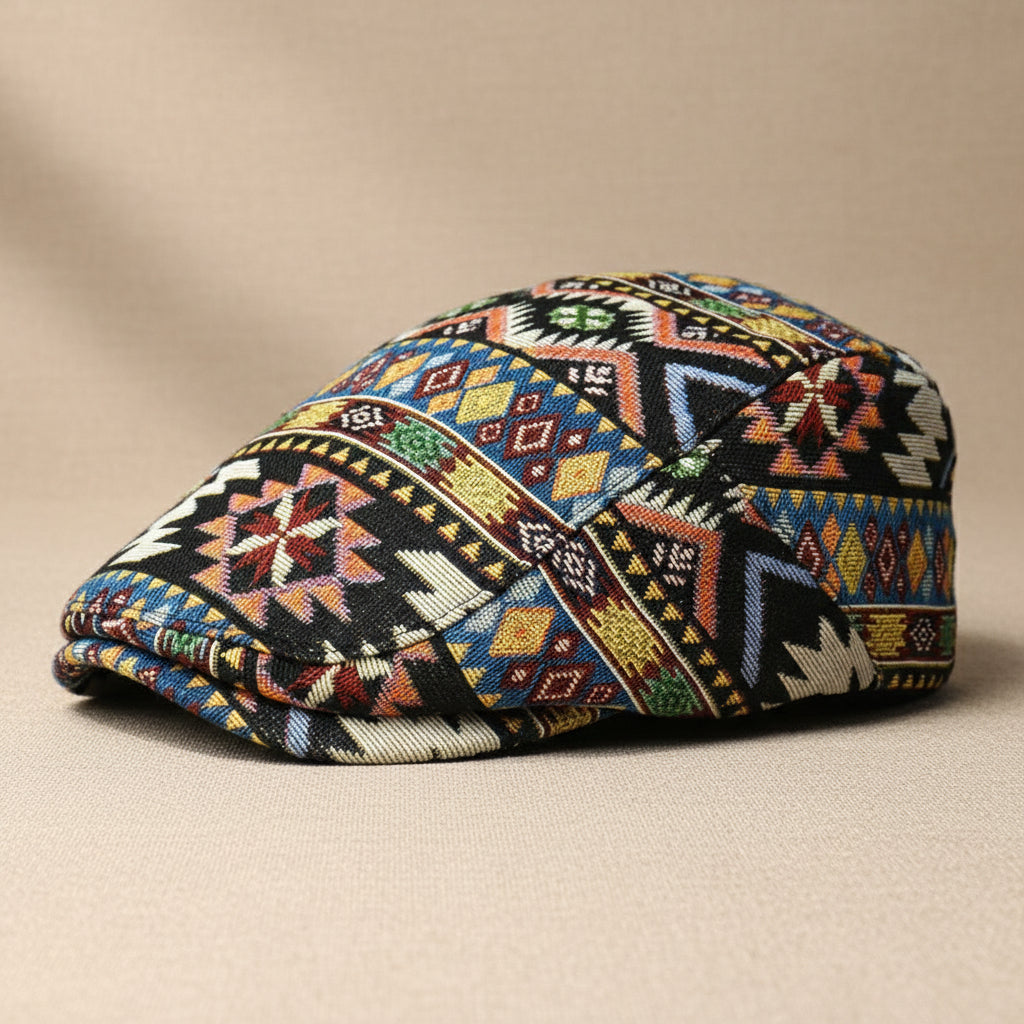 Women’s Retro Beret Hat – Chic British Style Ethnic Beret by FitiqueFit