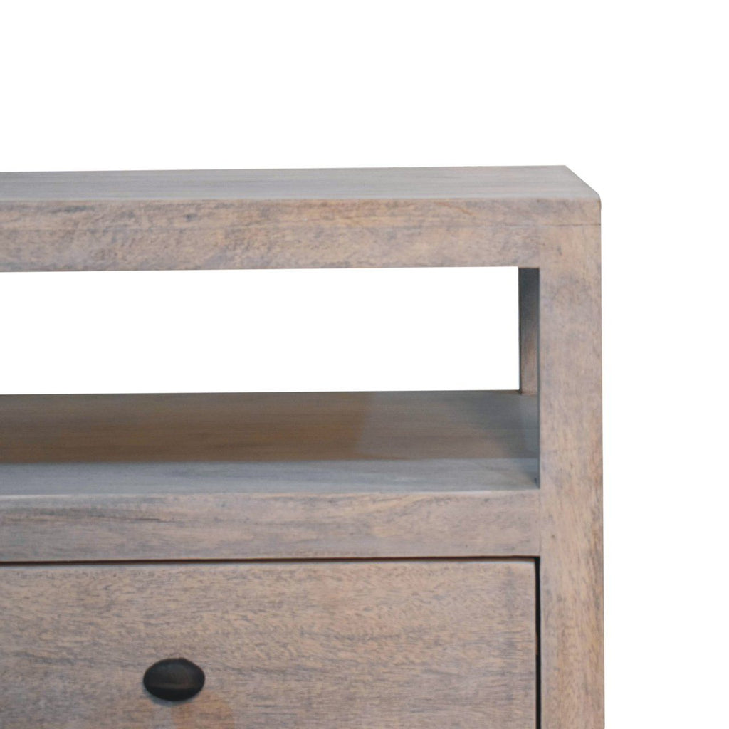 2 Drawer Open Bedside Table - Gray Ash by Unique Piece Furniture