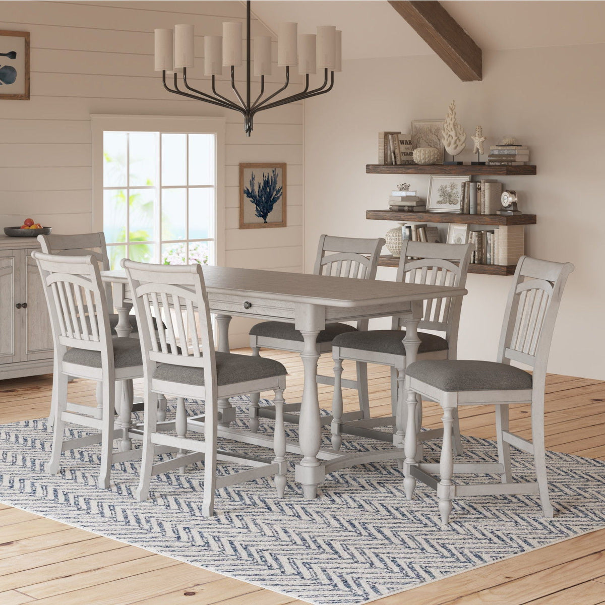 Slat Back Barstools (Set of 2) - Gray by Unique Piece Furniture