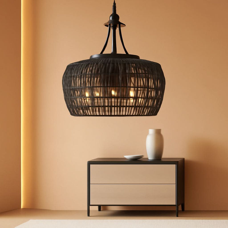 Five Light Black Chandelier For Farmhouse Dining Room by ShipItFurniture