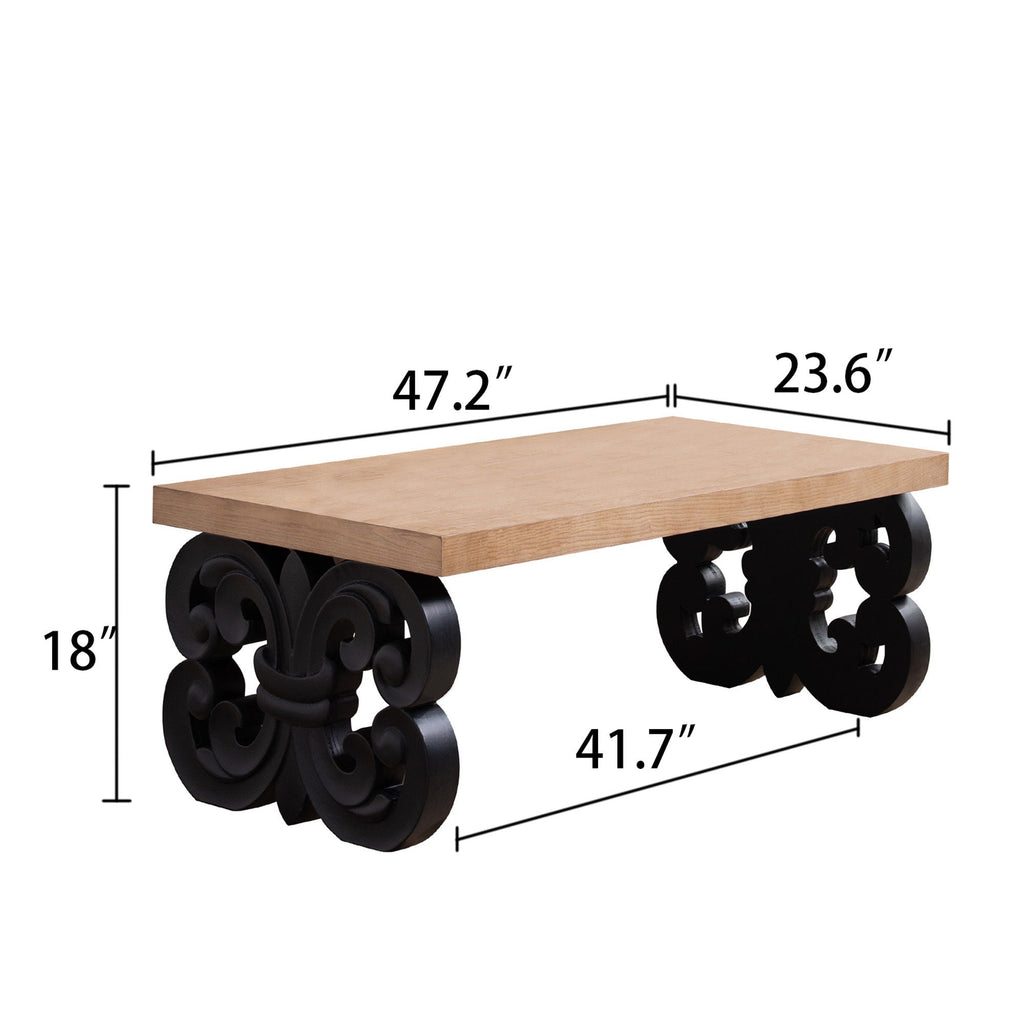 Ornate Scroll Base Coffee Table by Unique Piece Furniture