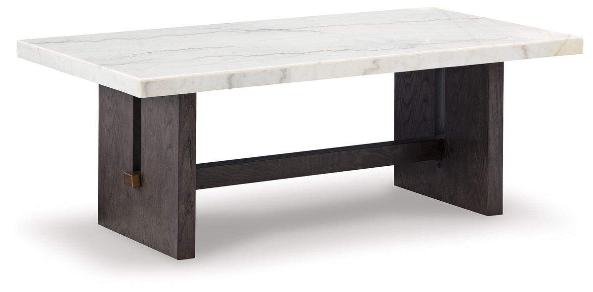 Burkhaus - Rectangular Cocktail Table - White / Dark Brown by Unique Piece Furniture